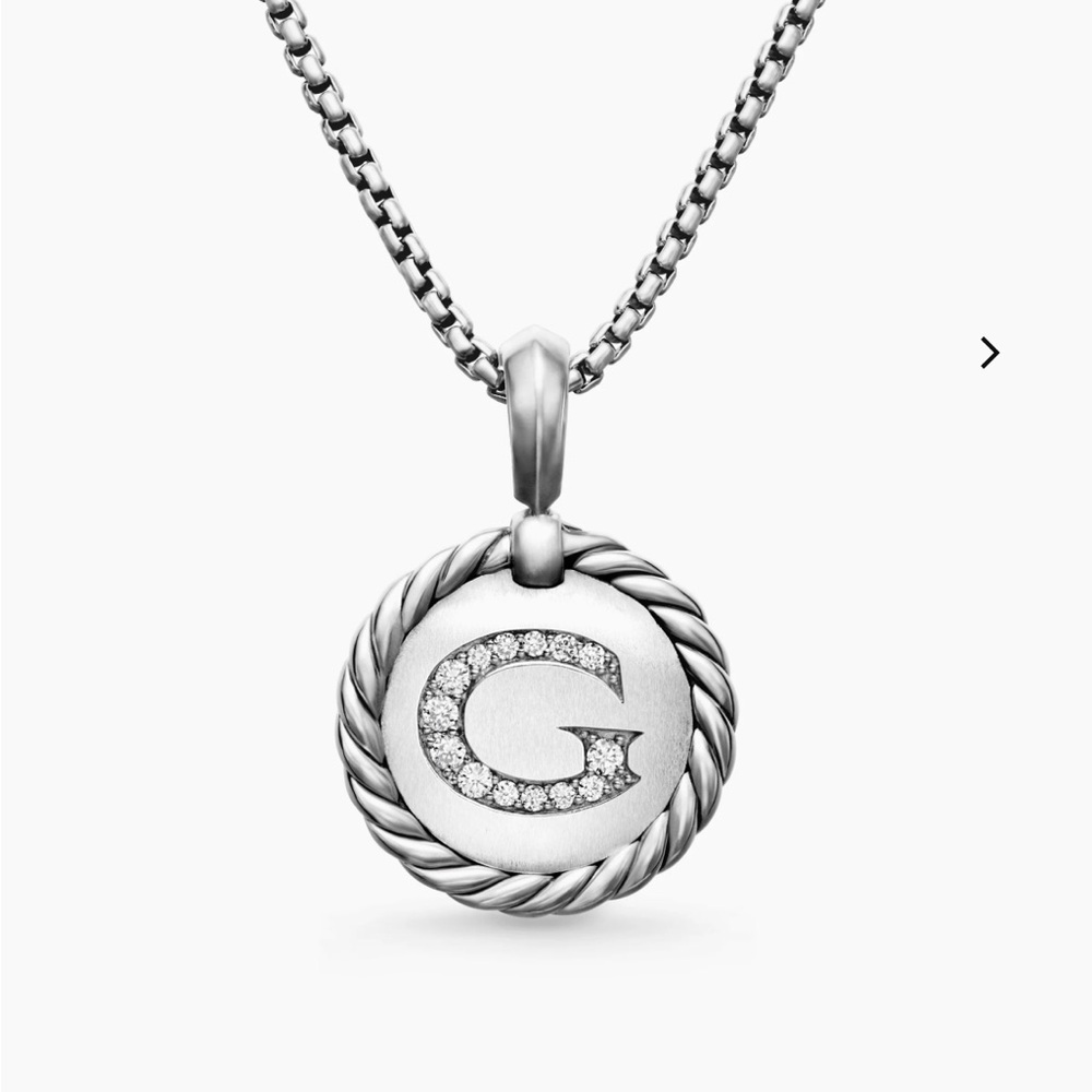 David Yurman Initial Charm Necklace with Diamonds